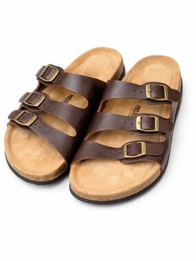 Project Cloud Triple Strap Brown Leather Sandals Women’s 11